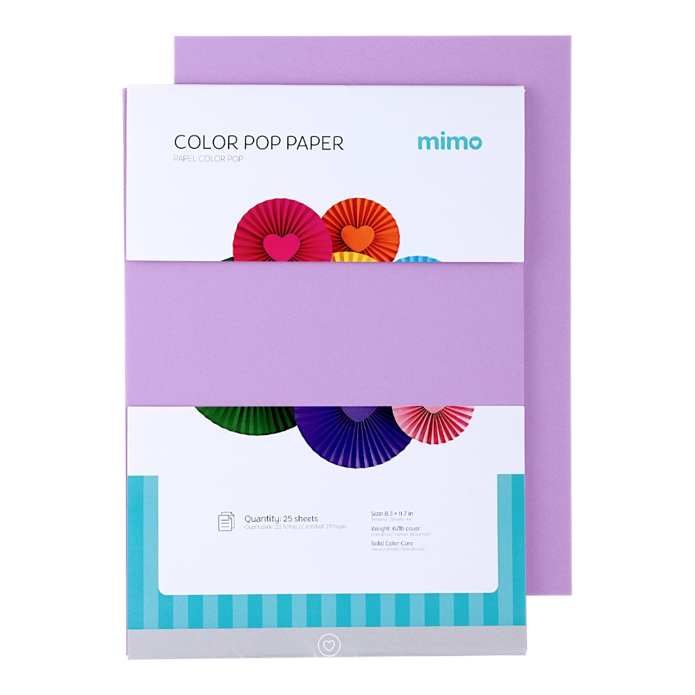 Papel Color Pop Roxo Candy Mimo - A4 - 180 g - 25 fls
