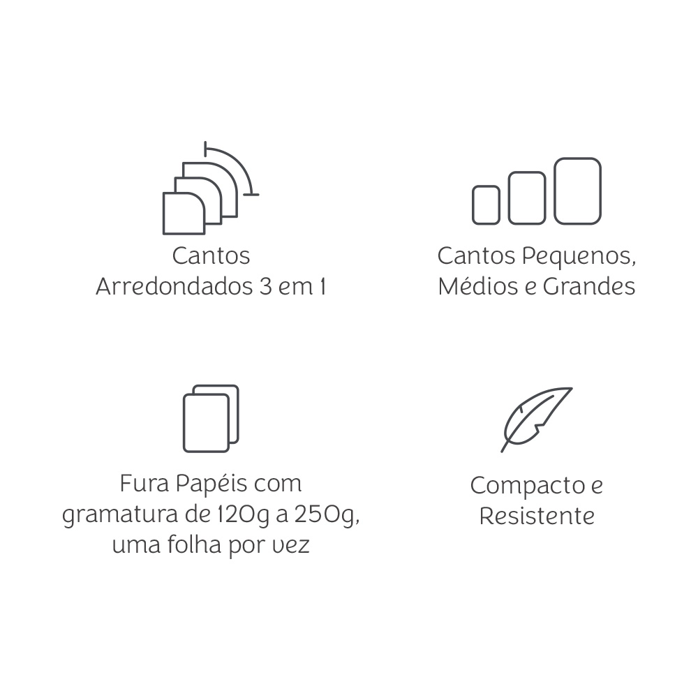 Furador Arredondador de Cantos 3 em 1 - Mimo