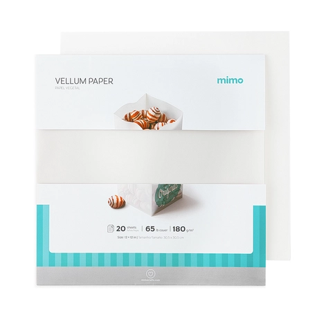 Papel Vegetal Mimo - 30,5 x 30,5 cm - 180 g - 20 fls