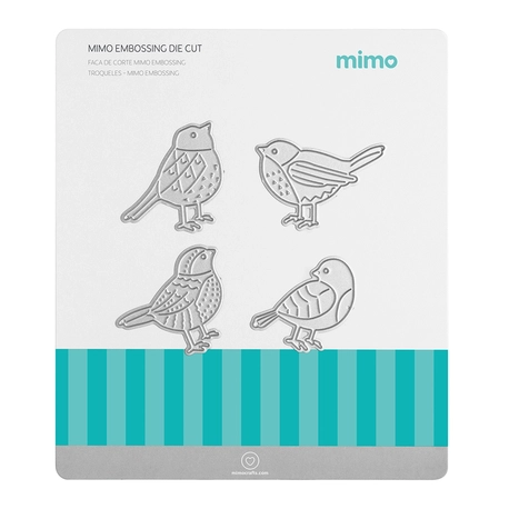 Faca de Corte Mimo Embossing - Família de Pássaros - 4 Pç