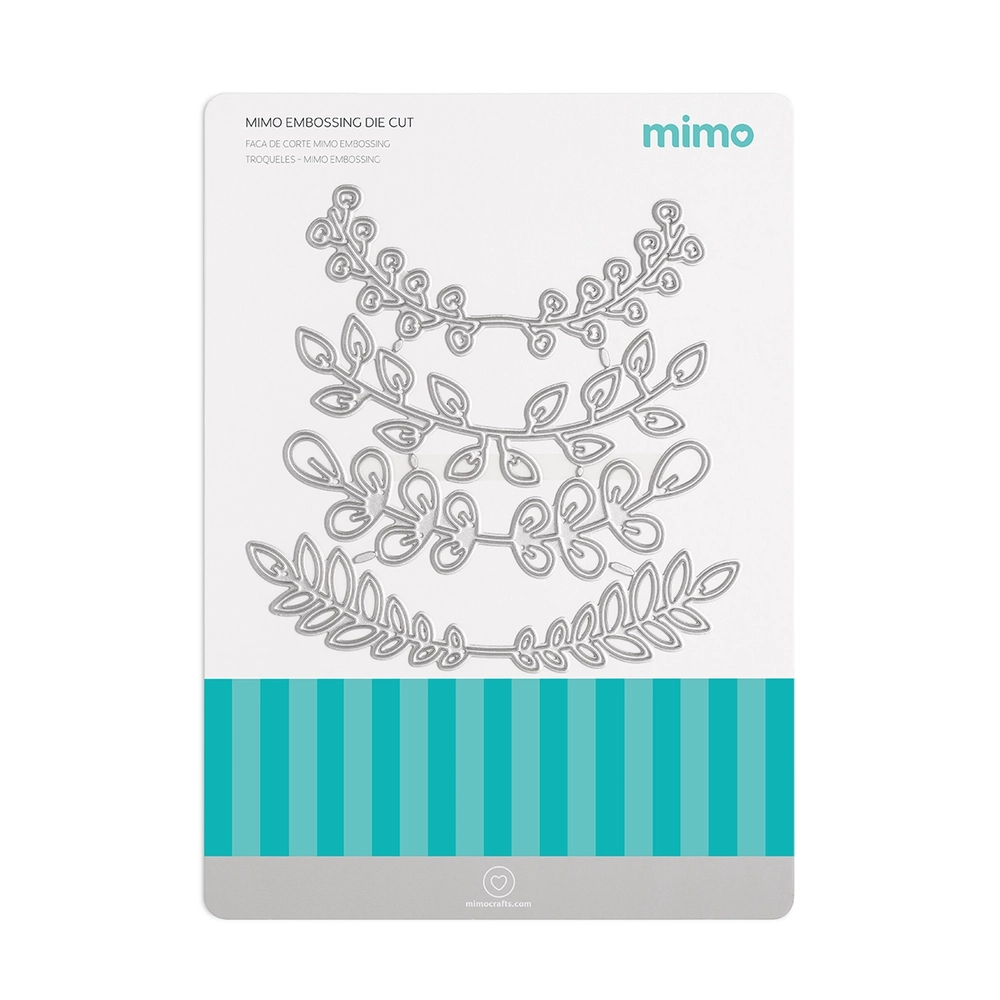 Faca de Corte Mimo Embossing - Ramos de Folhagens Variadas - 4 Pç
