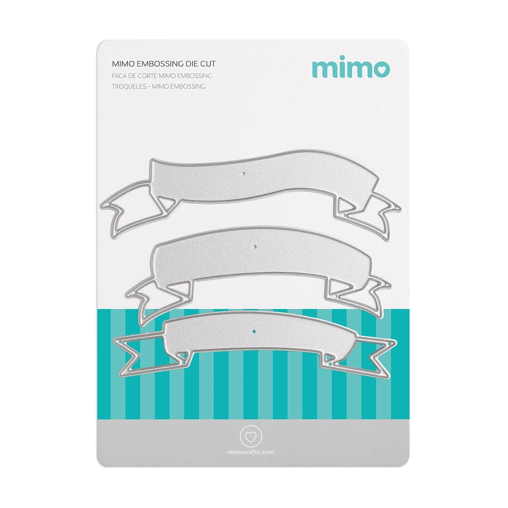 Faca de Corte Mimo Embossing - Faixas Lettering Variadas - 3 Pç