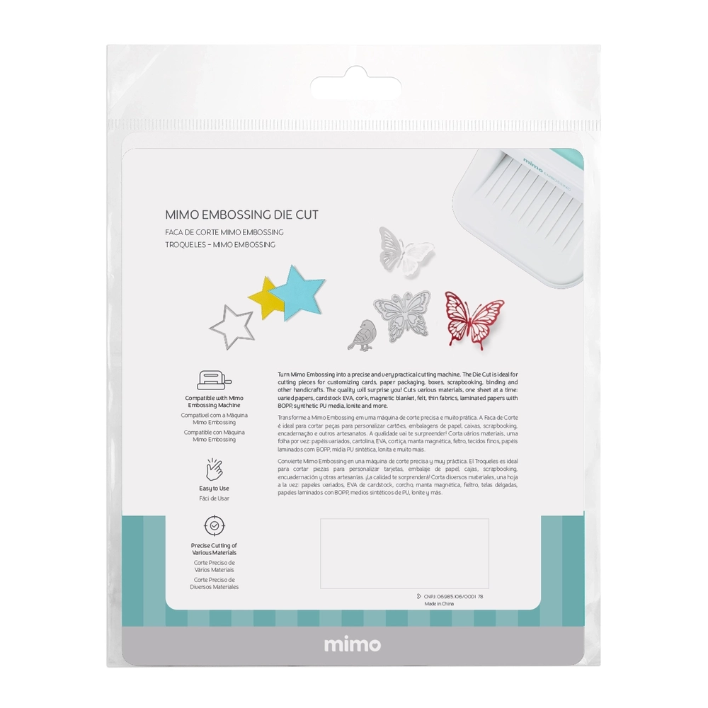 Faca de Corte Mimo Embossing - Faixas Lettering Variadas - 3 Pç