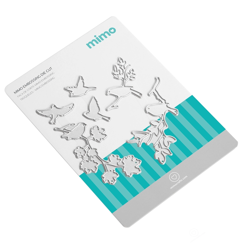 Faca de Corte Mimo Embossing - Pássaros na Árvore - 6 Pç