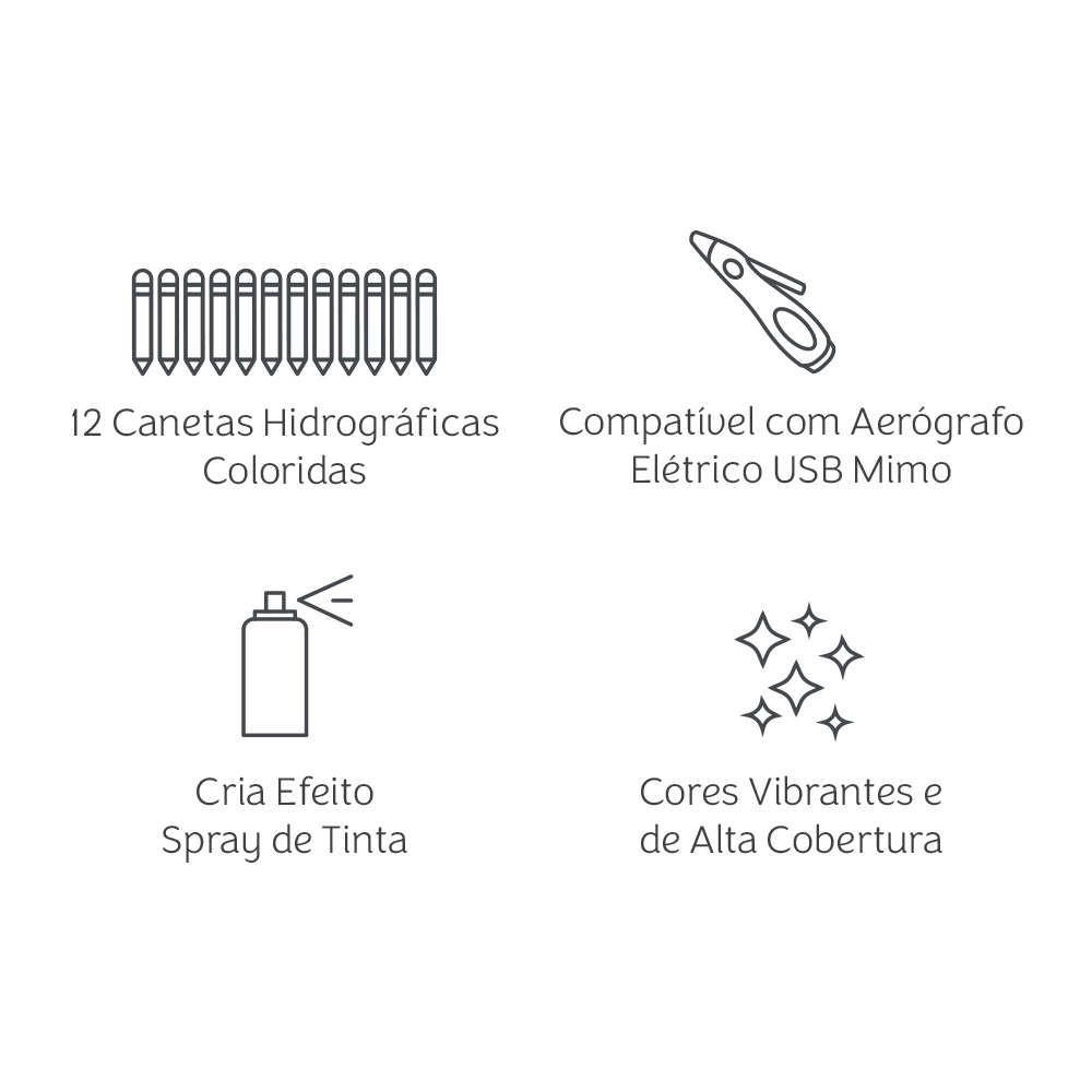Kit de Canetas para Aerógrafo Elétrico USB Mimo