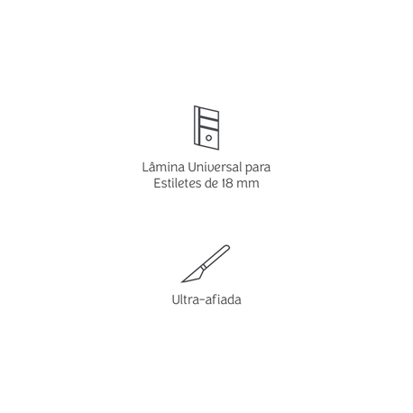 Lâmina de Reposição para Estilete Profissional Mimo 18 mm - 10 Unids
