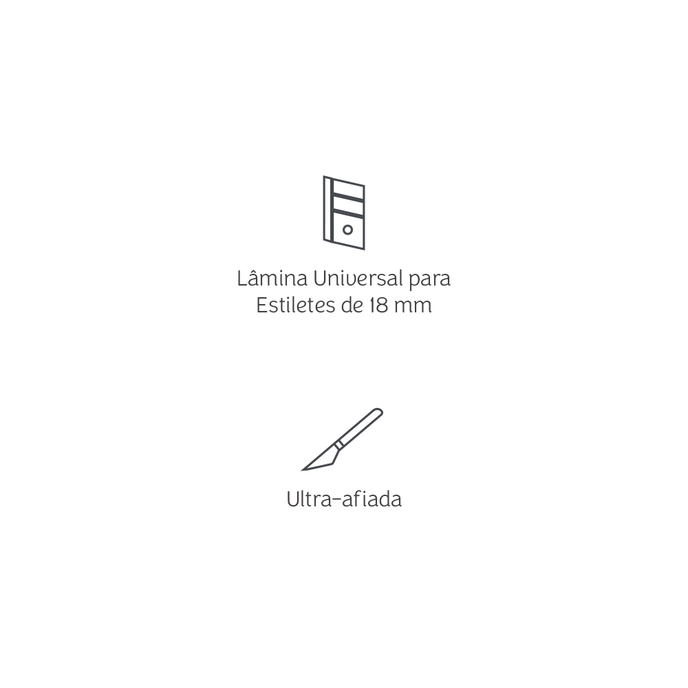 Lâmina de Reposição para Estilete Profissional Mimo 18 mm - 10 Unids