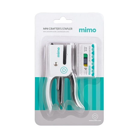 Kit Mini Grampeador Profissional com 1000 Grampos Coloridos - Mimo