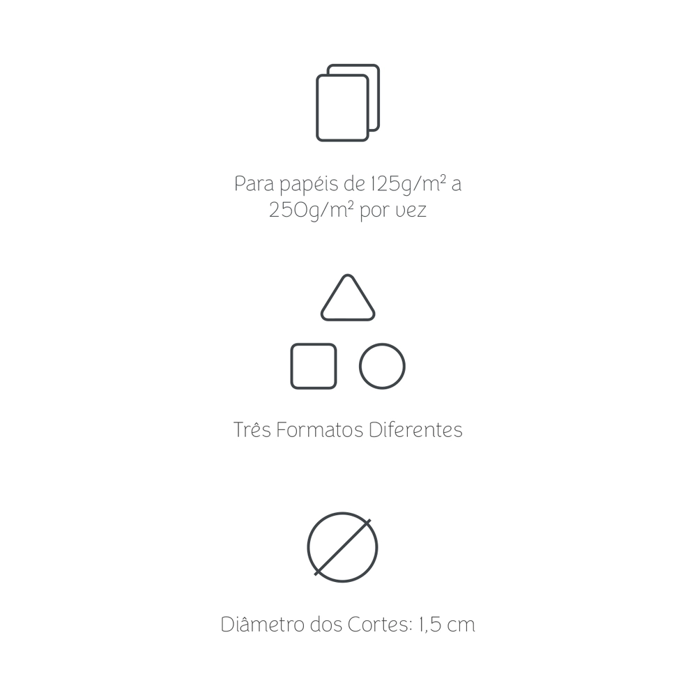 Kit de Furadores - Círculo - Coração - Estrela - Mimo - 3 Unids