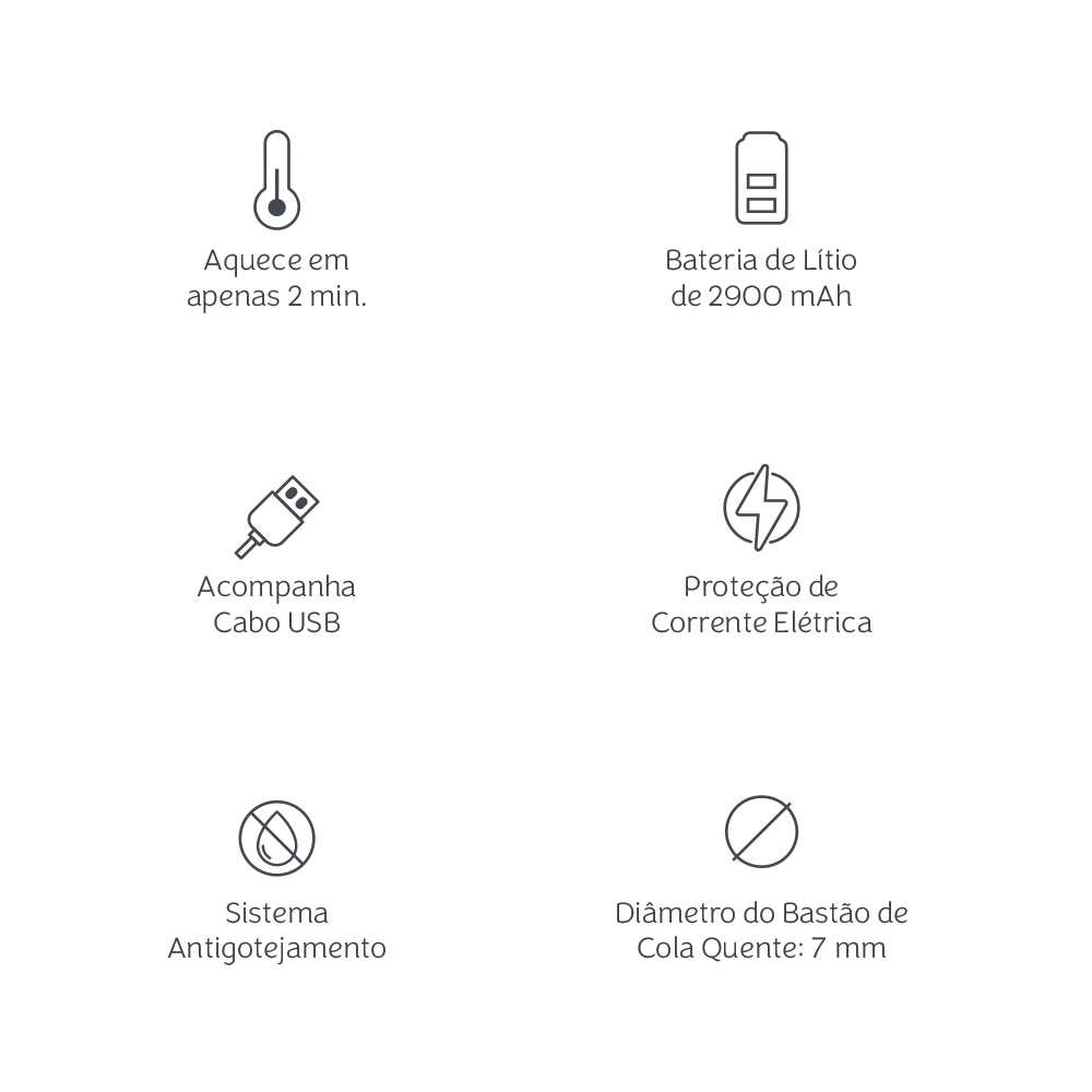 Pistola de Cola Quente Profissional Sem Fio Mimo
