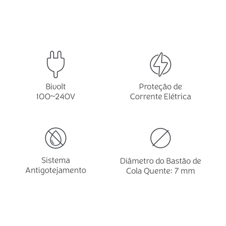 Pistola de Cola Quente Profissional Mimo - 100 - 240 V