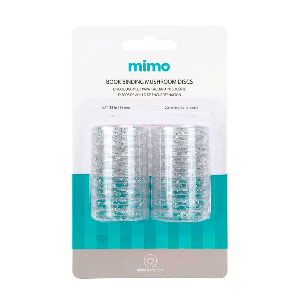 Disco Cogumelo para Caderno Inteligente Glitter Iridescente Mimo - 35 mm - 20 Unids