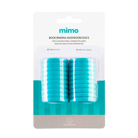Disco Cogumelo para Caderno Inteligente Azul Água Mimo - 35 mm - 20 Unids
