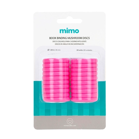 Disco Cogumelo para Caderno Inteligente Rosa Candy Mimo - 35 mm - 20 Unids