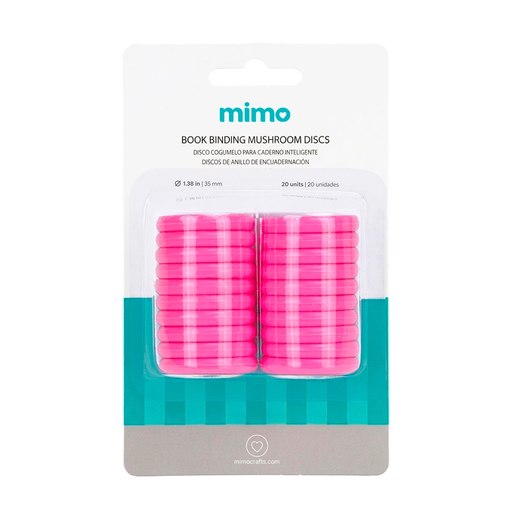 Disco Cogumelo para Caderno Inteligente Rosa Candy Mimo - 35 mm - 20 Unids
