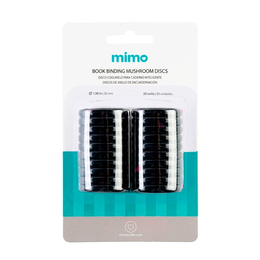 Disco Cogumelo para Caderno Inteligente Preto Mimo - 35 mm - 20 Unids
