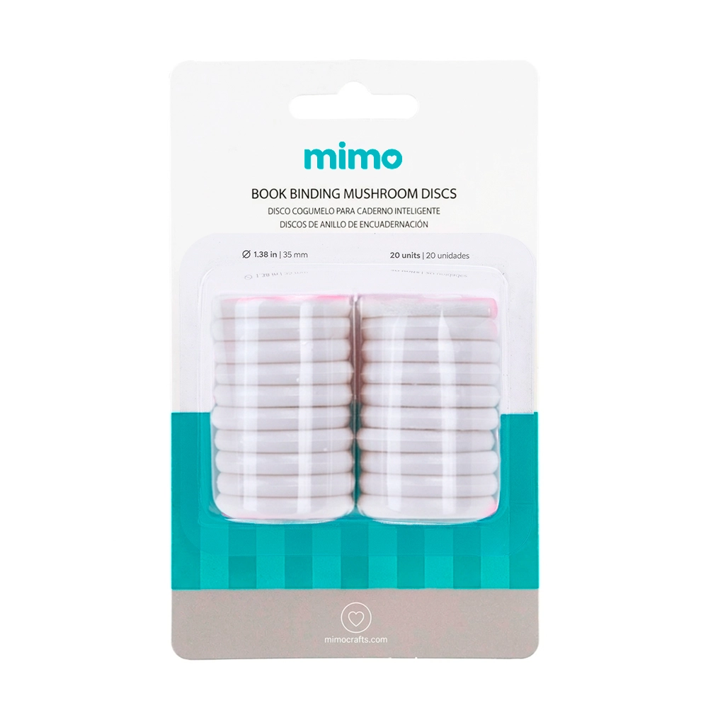 Disco Cogumelo para Caderno Inteligente Branco Mimo - 35 mm - 20 Unids