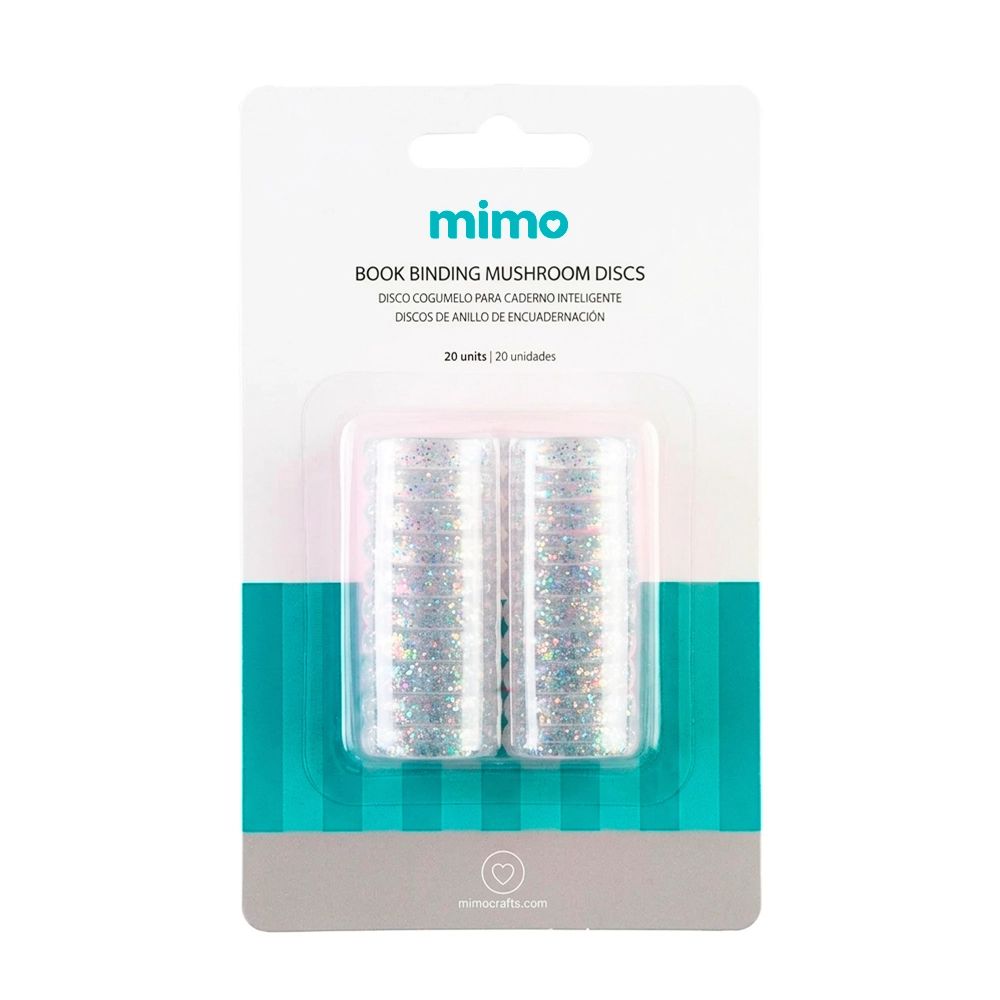 Disco Cogumelo para Caderno Inteligente Glitter Iridescente Mimo - 24 mm - 20 Unids