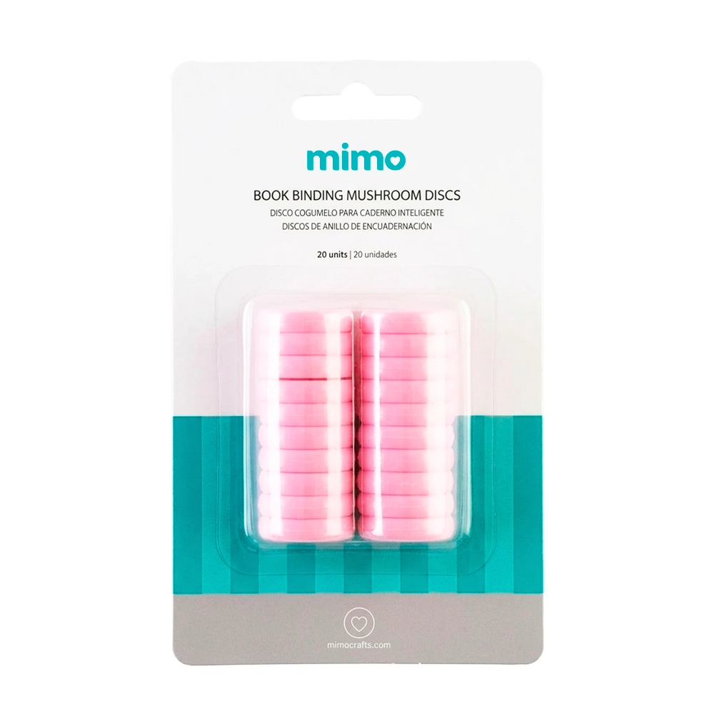 Disco Cogumelo para Caderno Inteligente Rosa Chiclete Mimo - 24 mm - 20 Unids