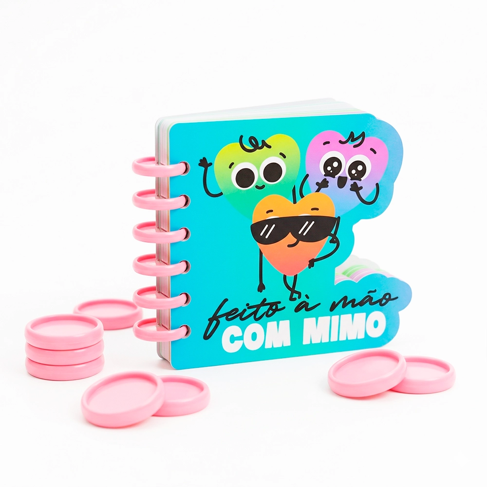 Disco Cogumelo para Caderno Inteligente Rosa Chiclete Mimo - 24 mm - 20 Unids