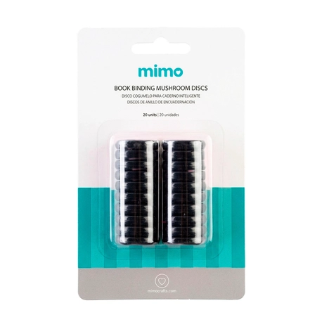 Disco Cogumelo para Caderno Inteligente Preto Mimo - 24 mm - 20 Unids
