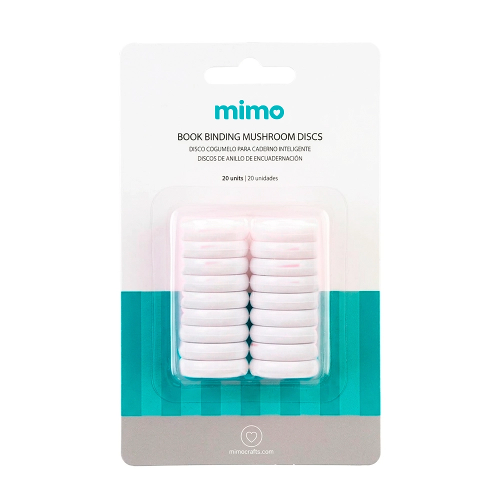 Disco Cogumelo para Caderno Inteligente Branco Mimo - 24 mm - 20 Unids