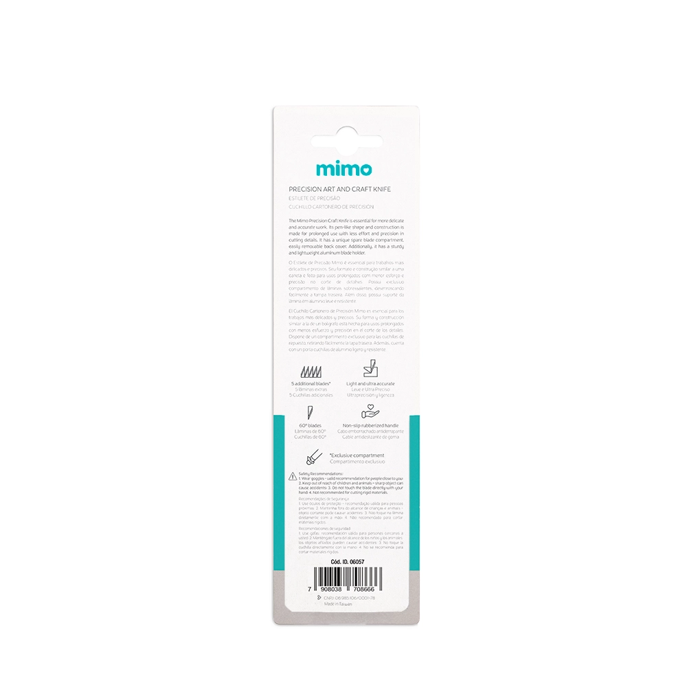 Estilete de Precisão Bisturi Mimo com 5 Lâminas Extras