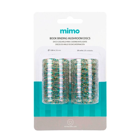 Disco Cogumelo para Caderno Inteligente Glitter Colorido Mimo - 35 mm - 20 Unids