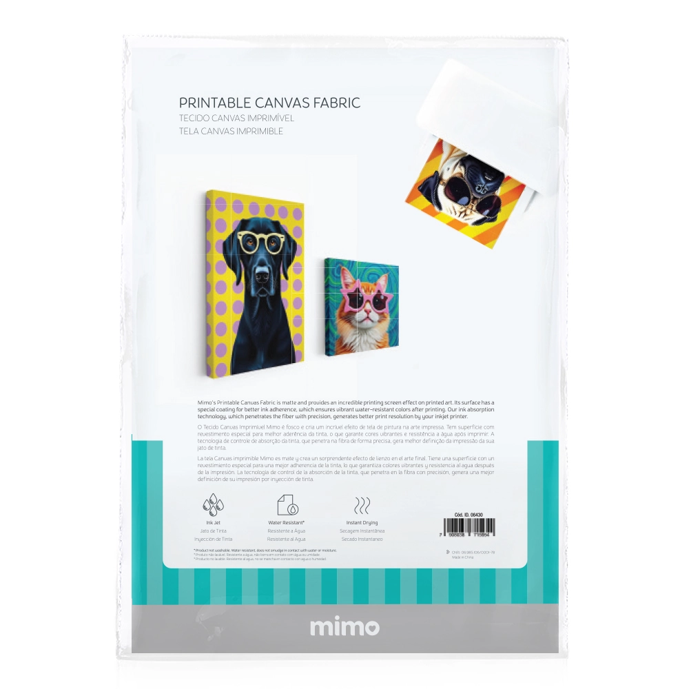 Tecido Canvas Imprimível - Mimo - A4 - 240 g - 5 Fls
