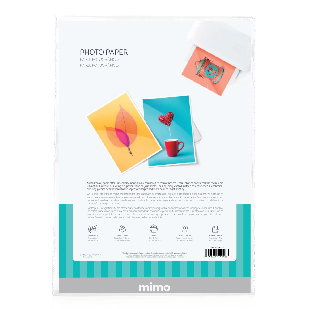 Papel Fotográfico Brilho - Mimo - 230 g - A4 - 50 Fls