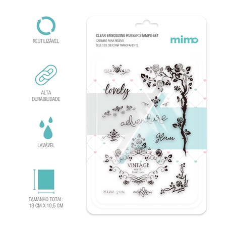 Carimbos de Silicone - Florais - Mimo - 16 x 11 cm