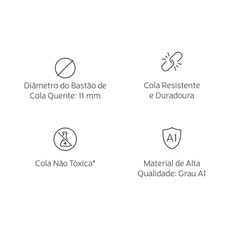Bastão de Cola Quente - Refil - Mimo - 11 mm x 20 cm - 25 Unids - 500 g
