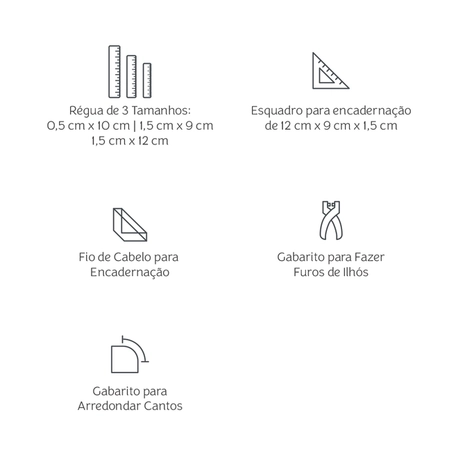 Régua para Encadernação 5 em 1 Bookbinding - Mimo