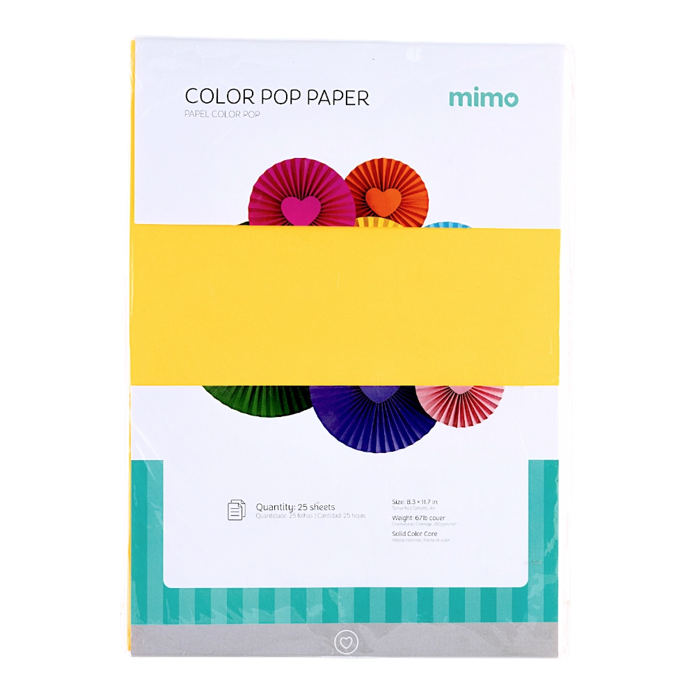 Papel Color Pop Laranja Fluorescente Mimo - A4 - 180 g - 25 fls