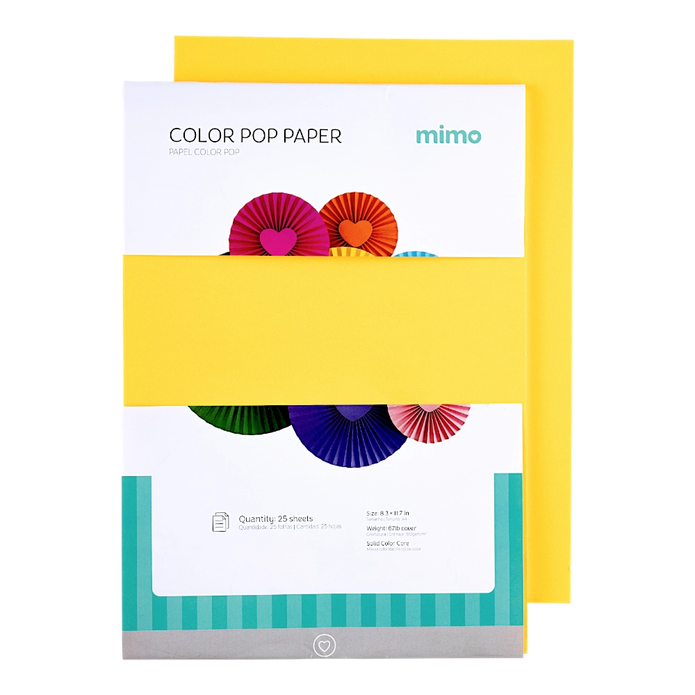 Papel Color Pop Laranja Fluorescente Mimo - A4 - 180 g - 25 fls