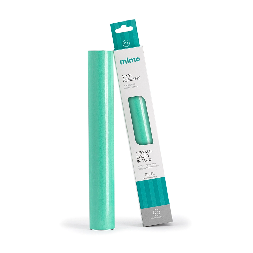 Adesivo Vinil Thermal Color - Frio - Verde Menta Perolizado para Azul - Mimo - 30,5 cm x 61 cm - 1 Unid