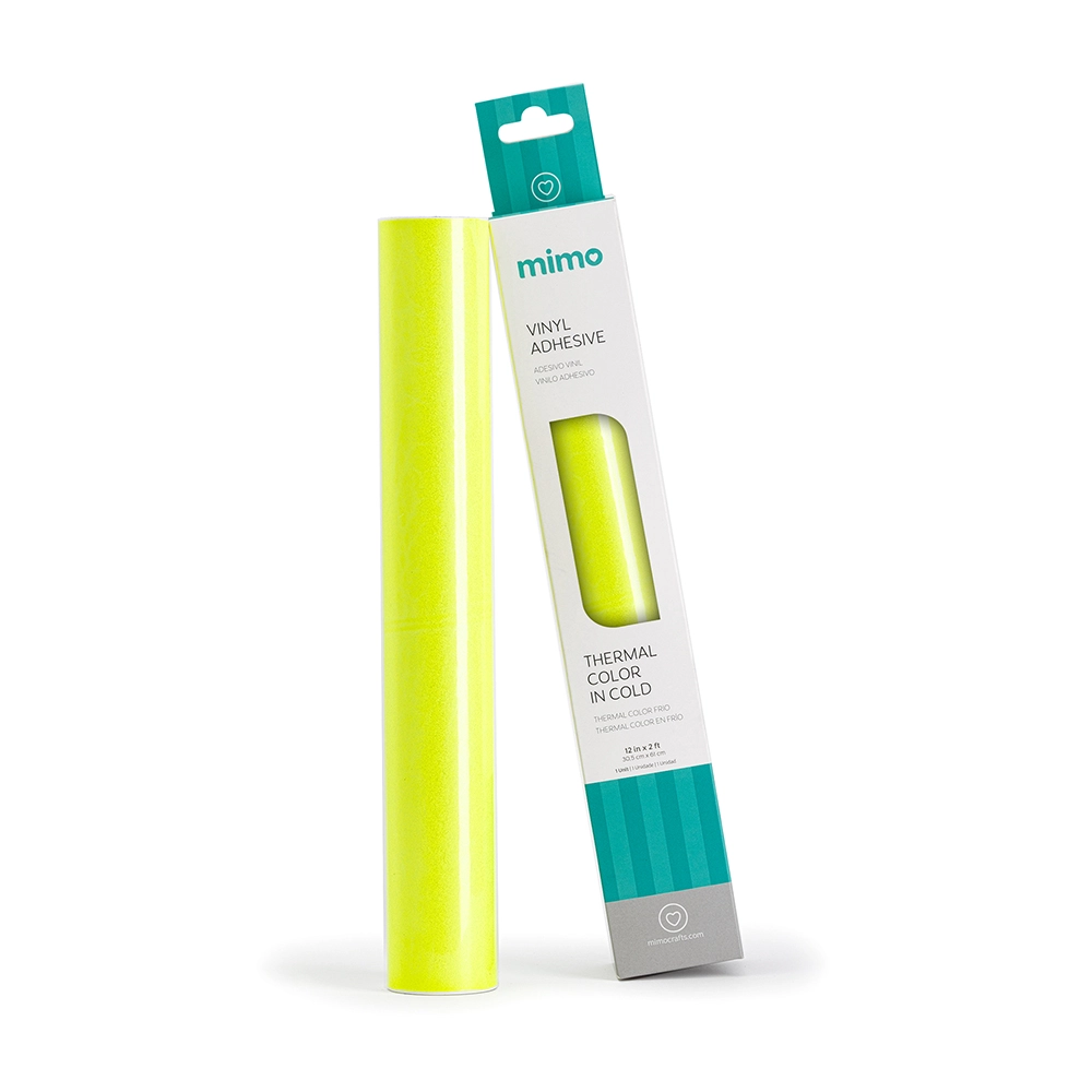 Adesivo Vinil Thermal Color - Frio - Amarelo Neon Perolizado para Vermelho - Mimo - 30,5 cm x 61 cm - 1 Unid