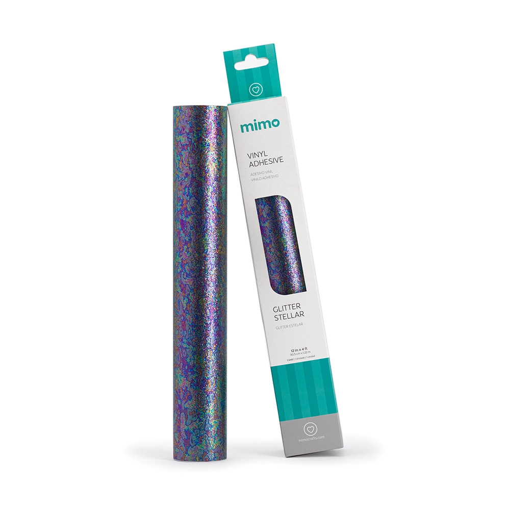 Adesivo Vinil Glitter Estelar - Azul Cosmos - Mimo - 30,5 cm x 1,22 m - 1 Unid