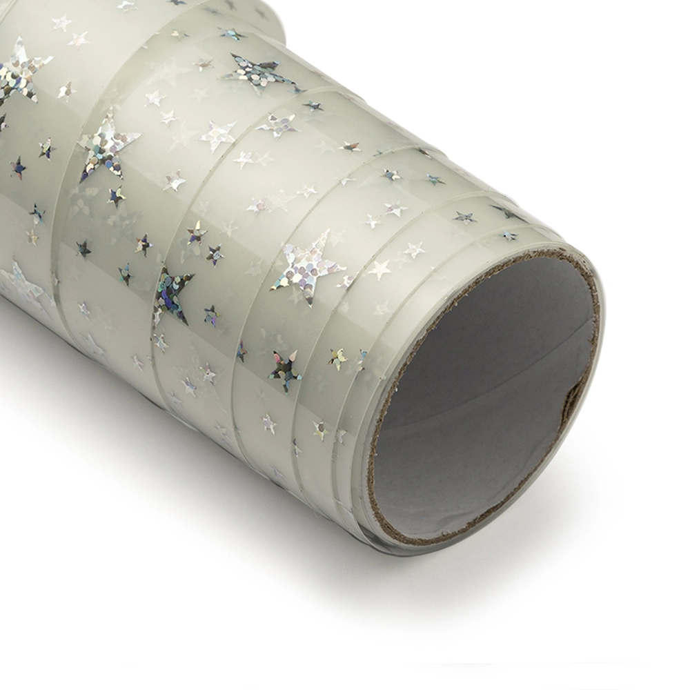 Adesivo Vinil Holográfico Estelar - Transparente Estrelas - Mimo - 30,5 cm x 1,22 m - 1 Unid