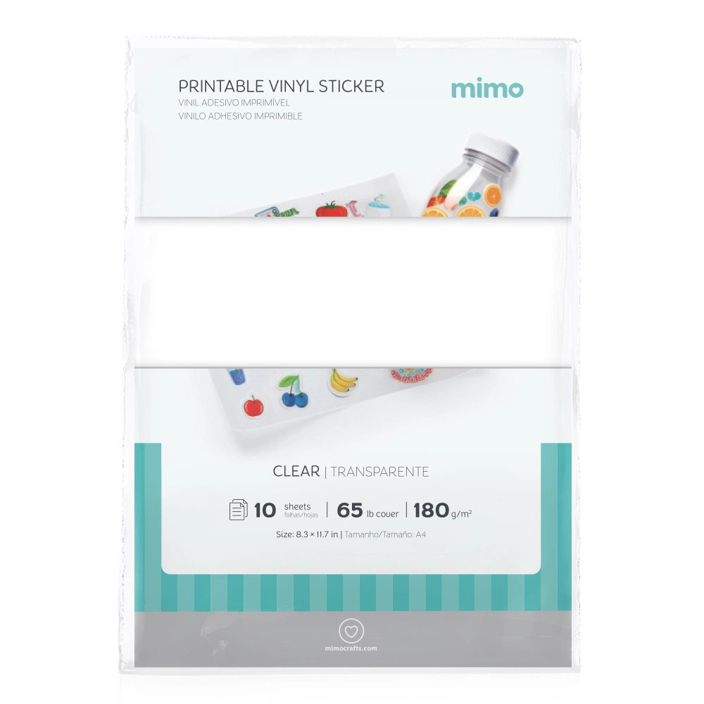 Vinil Adesivo Imprimível Transparente - Mimo - A4 10 fls