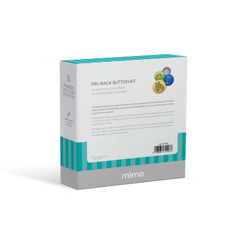 Bottons Metálicos Mimo Pin – 37 mm – 100 Unids