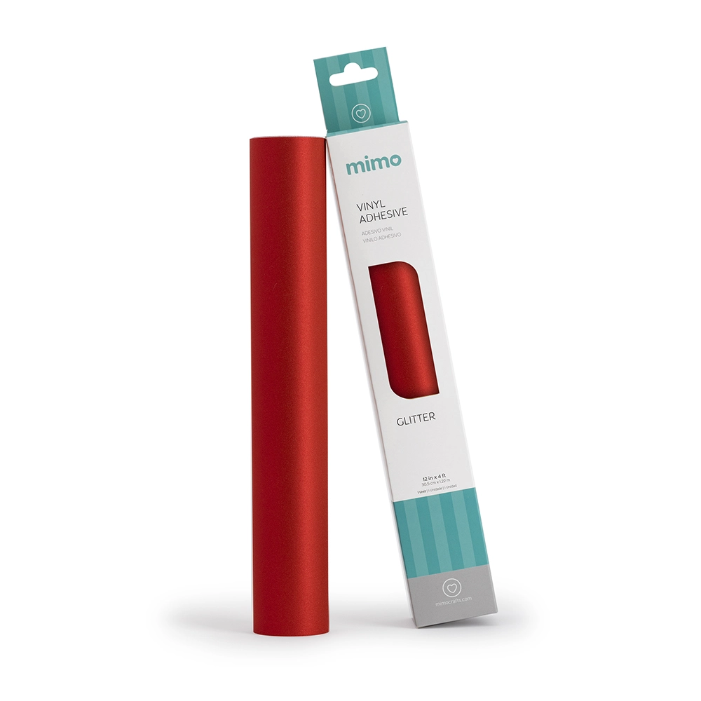 Adesivo Vinil Glitter - Vermelho Puro - Mimo - 30,5 cm x 1,22 m - 1 Unid