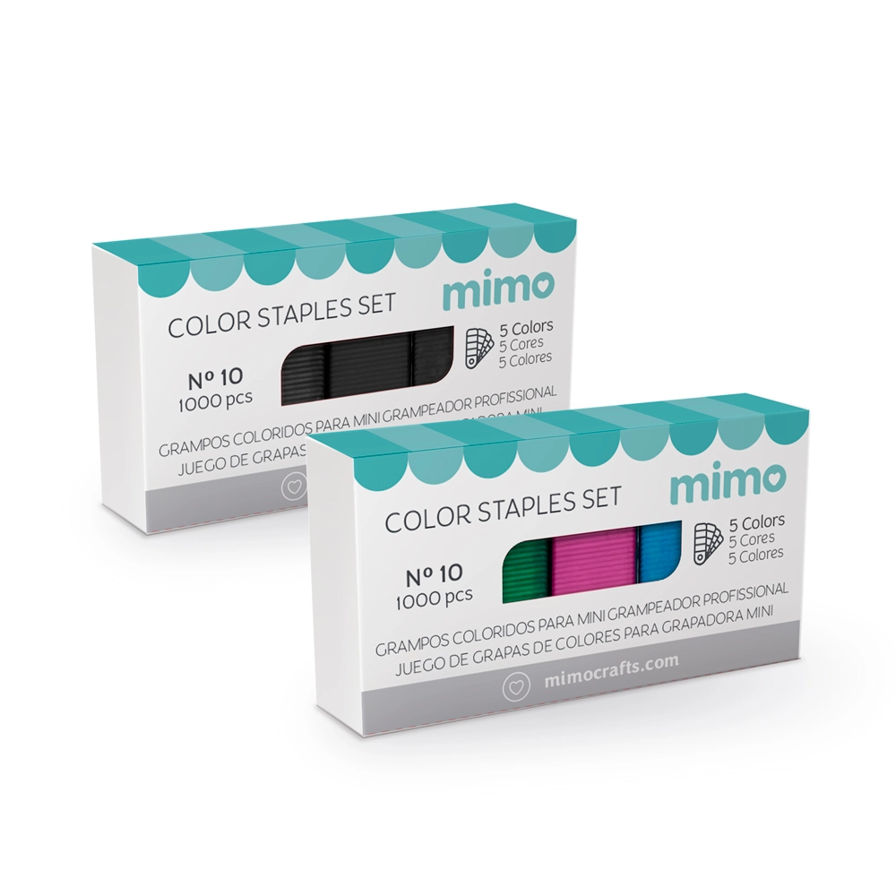 Grampos Coloridos para Mini Grampeador Profissional - Nº 10 - Mimo - 2000 Unids