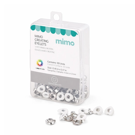 Ilhós Mimo Creating – Coração – Branco – 4,3mm – 50 Unids