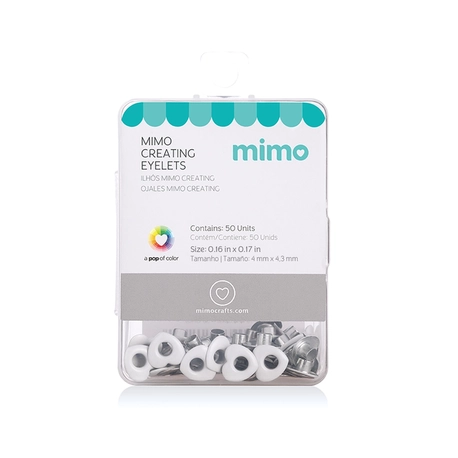 Ilhós Mimo Creating – Coração – Branco – 4,3mm – 50 Unids