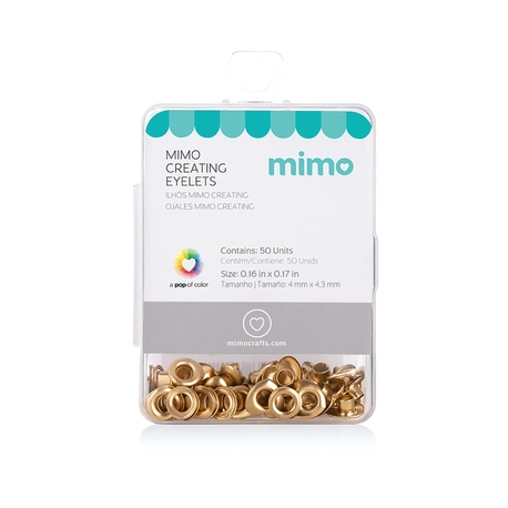 Ilhós Mimo Creating – Coração – Dourado – 4,3mm – 50 Unids