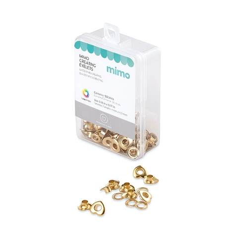 Ilhós Mimo Creating – Coração – Dourado – 4,3mm – 50 Unids