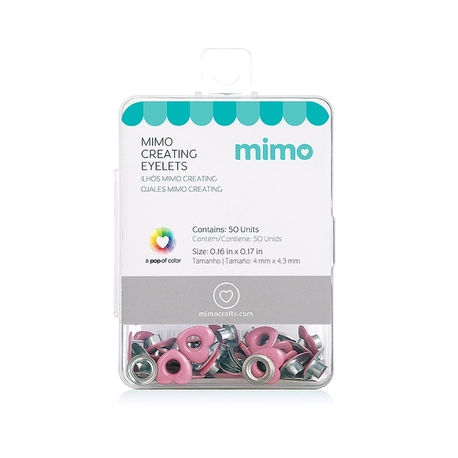 Ilhós Mimo Creating – Coração – Rosa Candy – 4,3 mm – 50 Unids