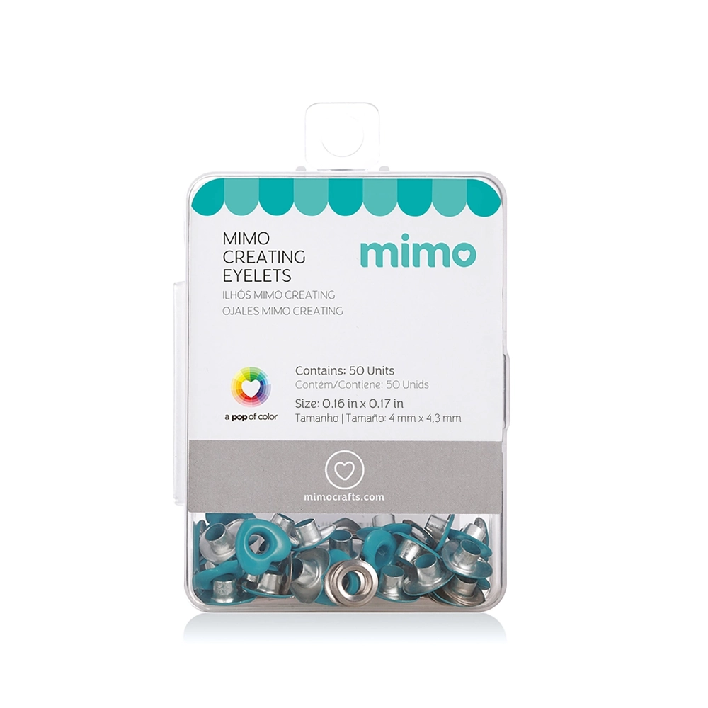 Ilhós Mimo Creating – Coração – Azul Claro – 4,3mm – 50 Unids