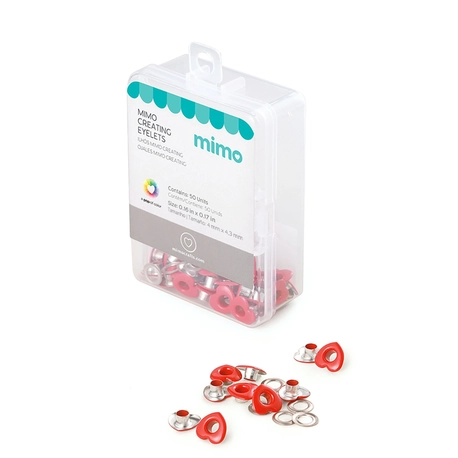 Ilhós Mimo Creating – Coração – Vermelho Puro – 4,3mm – 50 Unids